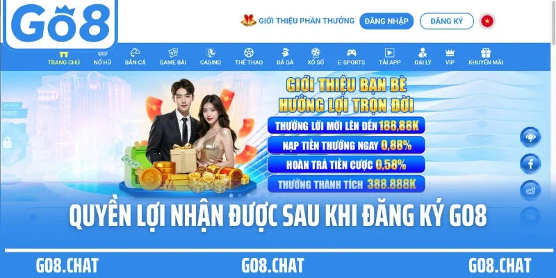 Quyền lợi nhận được sau khi đăng ký GO8